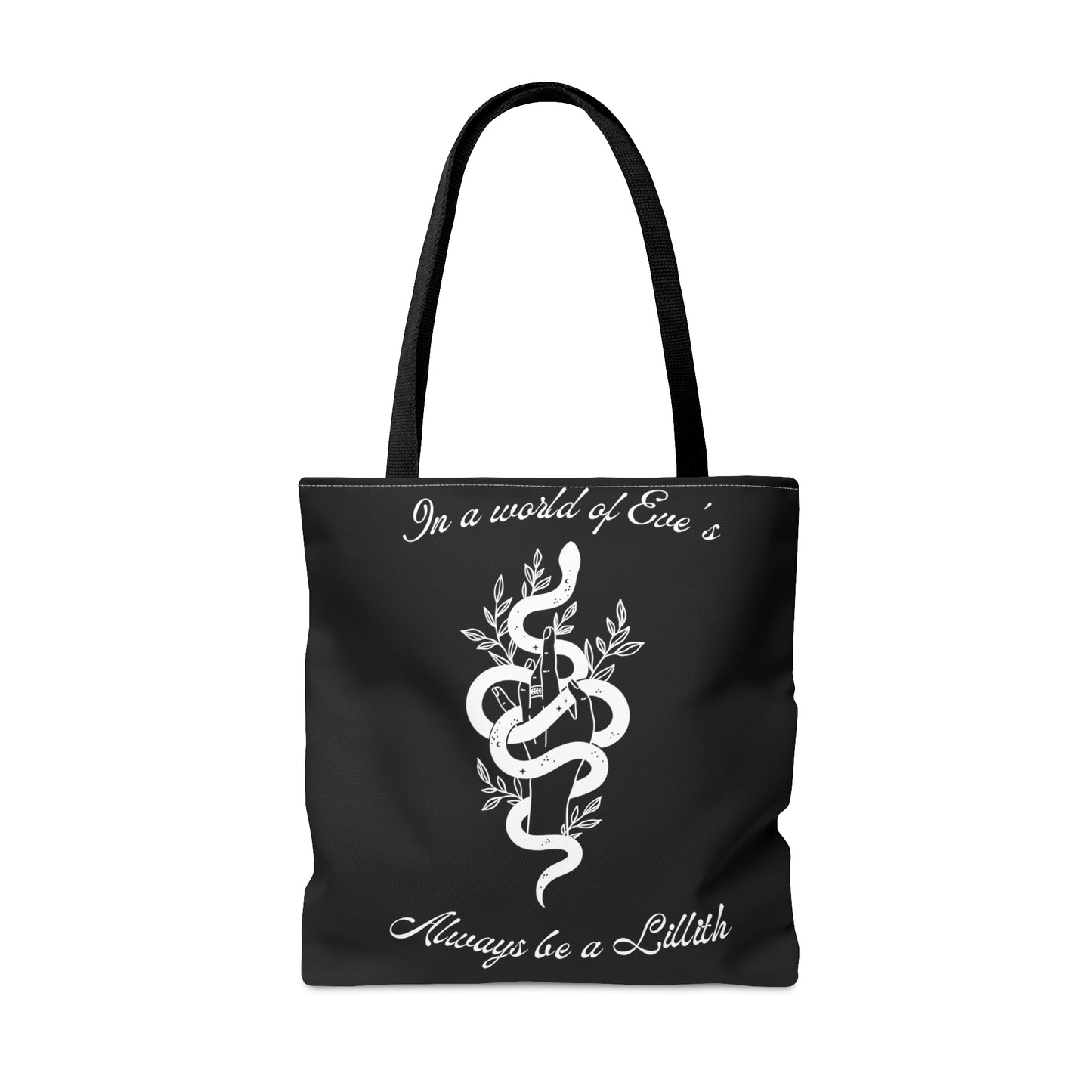 Lillith Goddess Black Tote Bag, Witchy Bag, Inspirational Bag, Reusable Bag, Feminist Tote