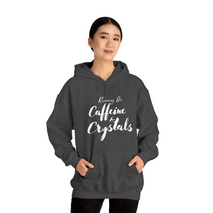 Running on Caffeine & Crystals double sided Unisex Heavy Blend Hooded Sweatshirt