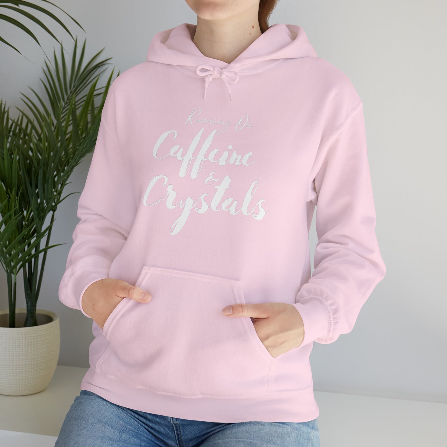 Running on Caffeine & Crystals double sided Unisex Heavy Blend Hooded Sweatshirt