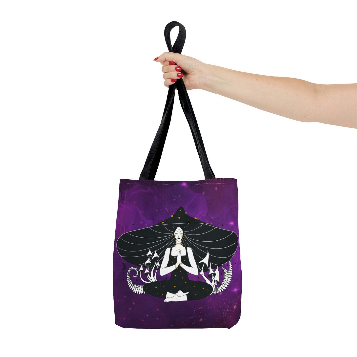 Purple Mushroom Goddess Tote Bag