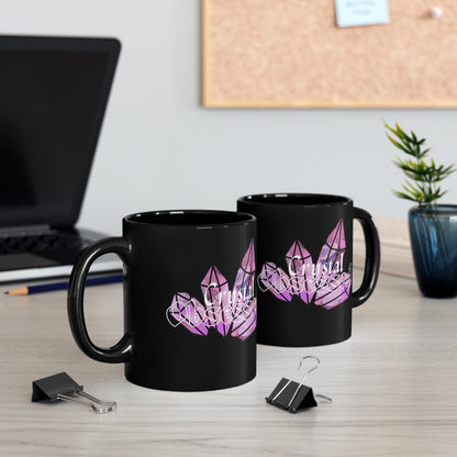 Crystal Obsessed 11oz Black Mug