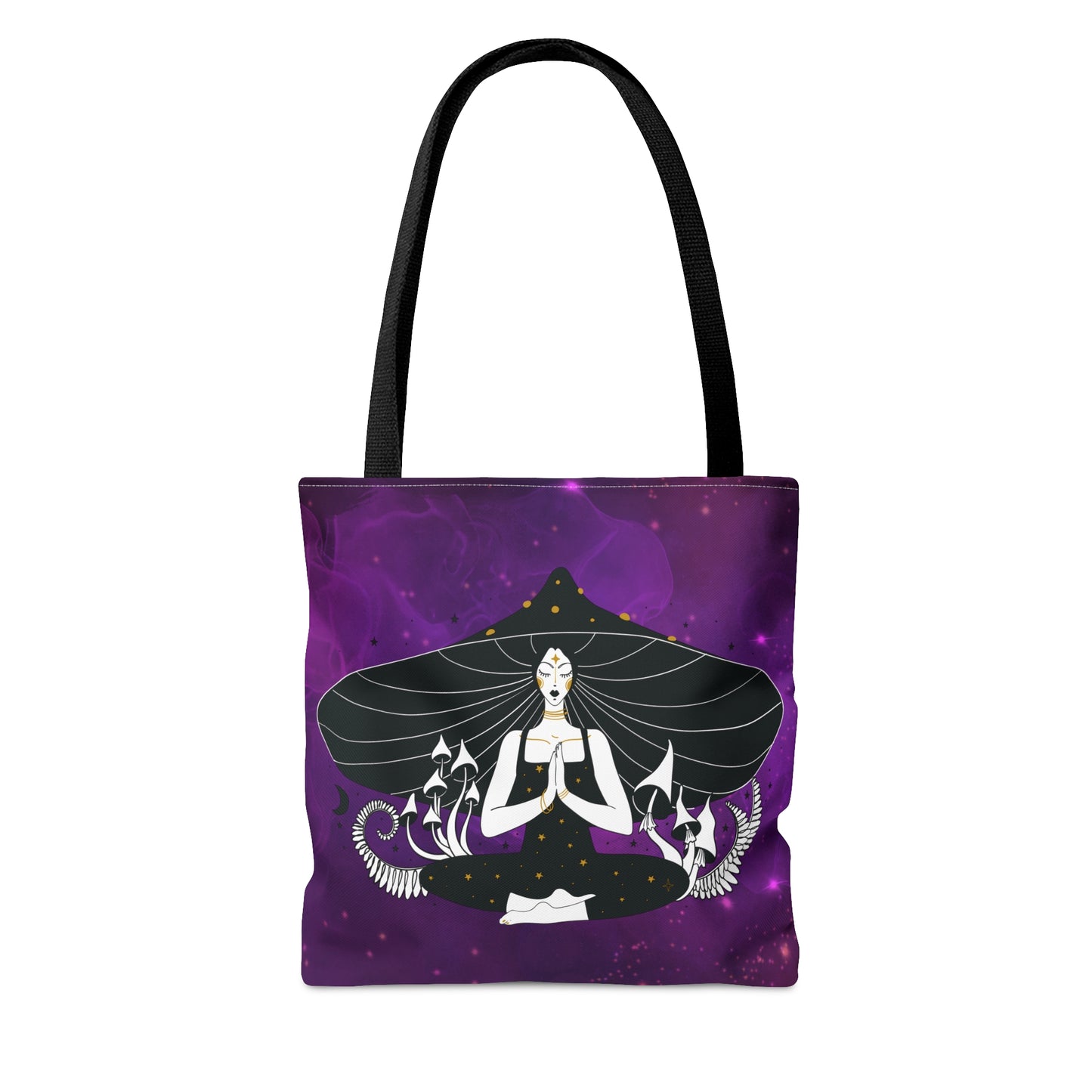 Purple Mushroom Goddess Tote Bag