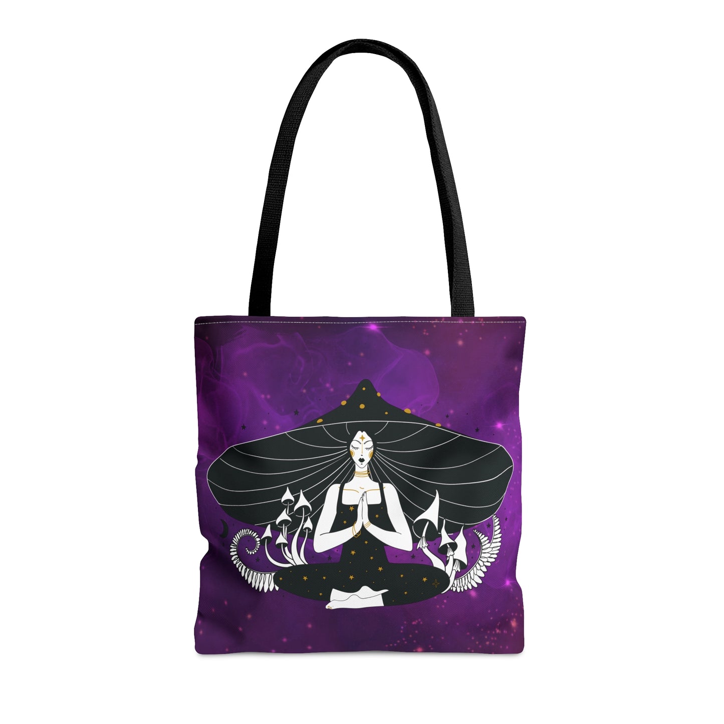 Purple Mushroom Goddess Tote Bag