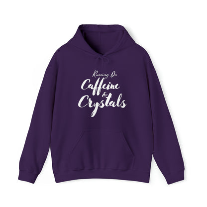 Running on Caffeine & Crystals double sided Unisex Heavy Blend Hooded Sweatshirt