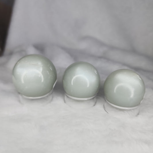 Silky Sage Green Moonstone Small Spheres