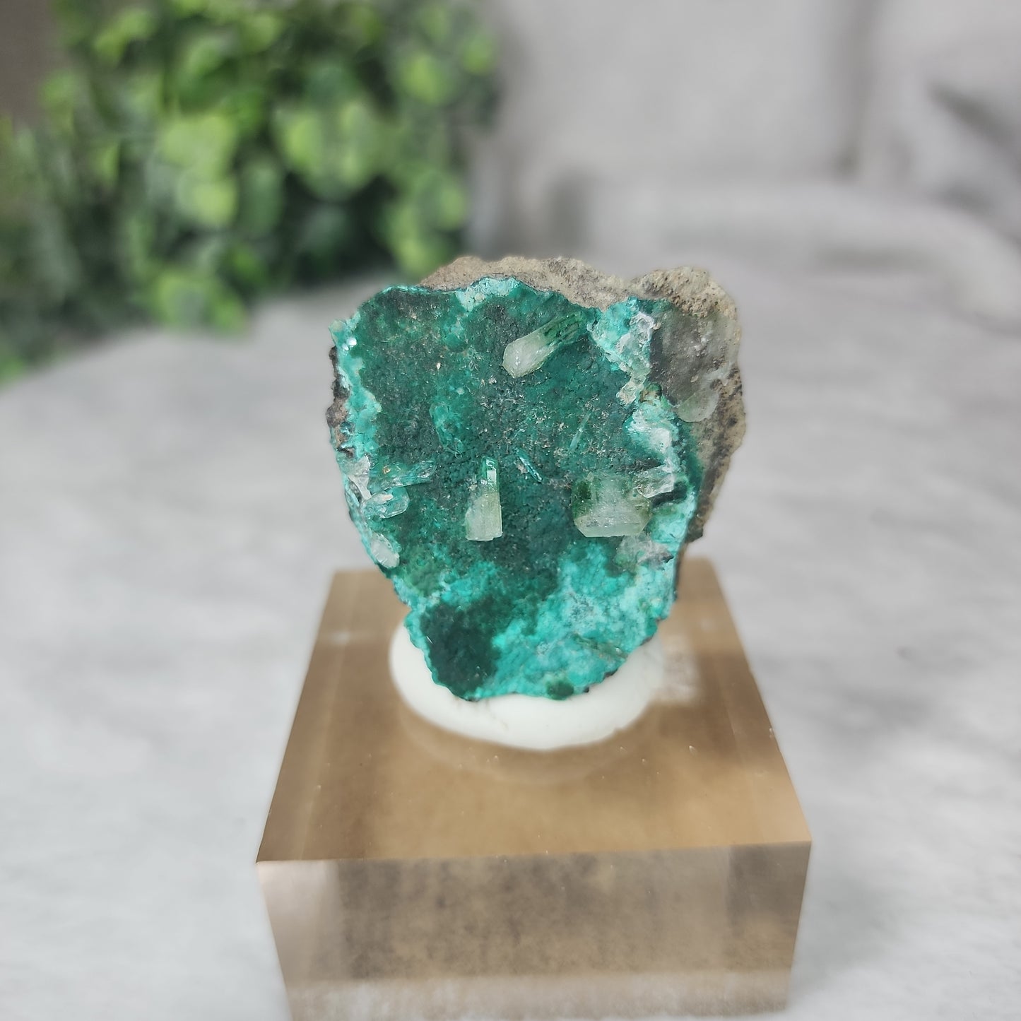 Barite on Chrysocolla & Malachite