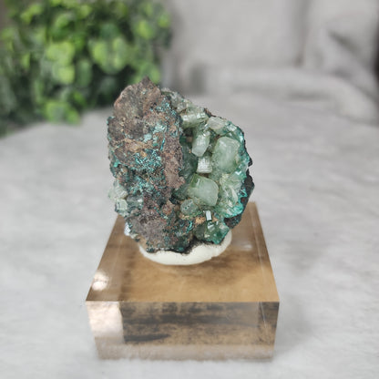 Barite on Chrysocolla & Malachite