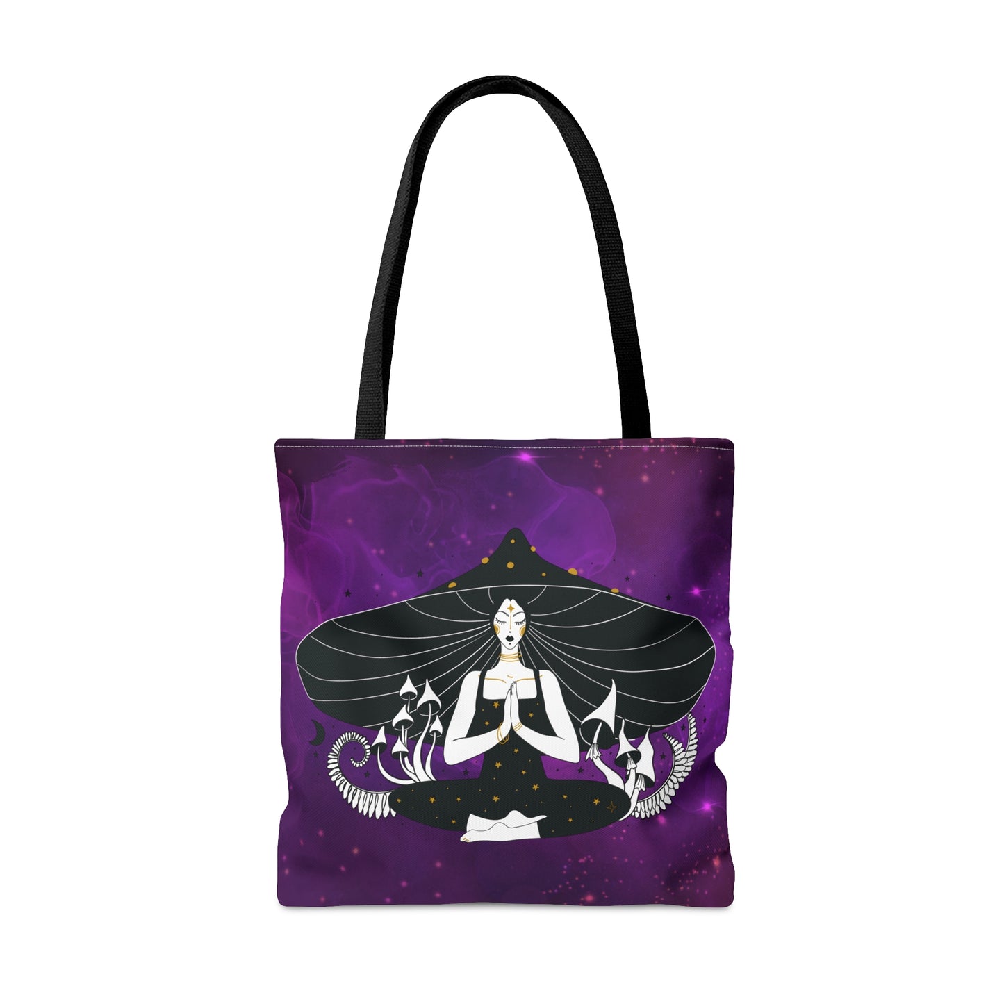 Purple Mushroom Goddess Tote Bag