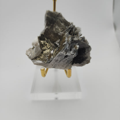 Grey Bladed Calcite with Pyrite