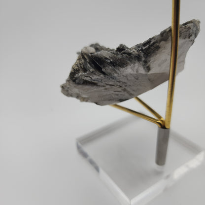 Grey Bladed Calcite with Pyrite