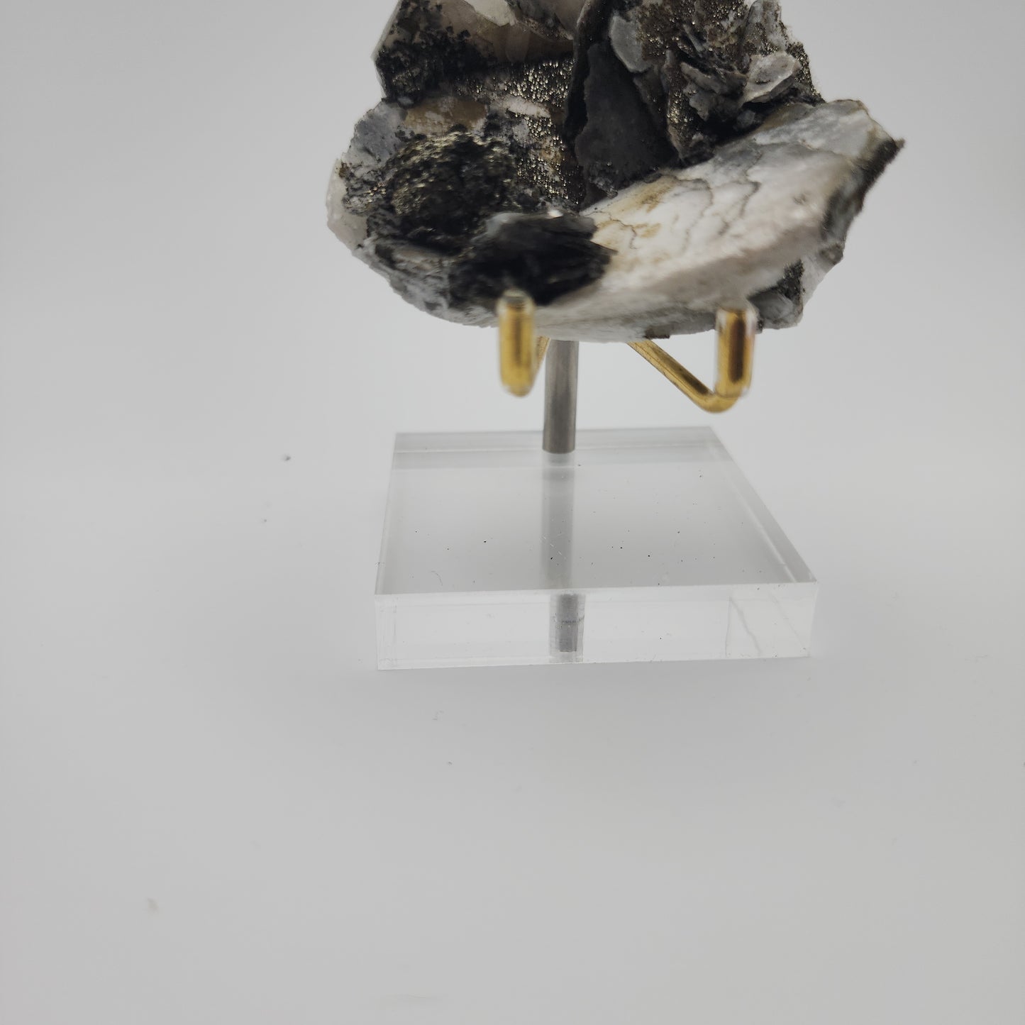 Grey Bladed Calcite with Pyrite