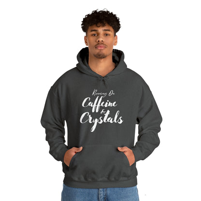 Running on Caffeine & Crystals double sided Unisex Heavy Blend Hooded Sweatshirt