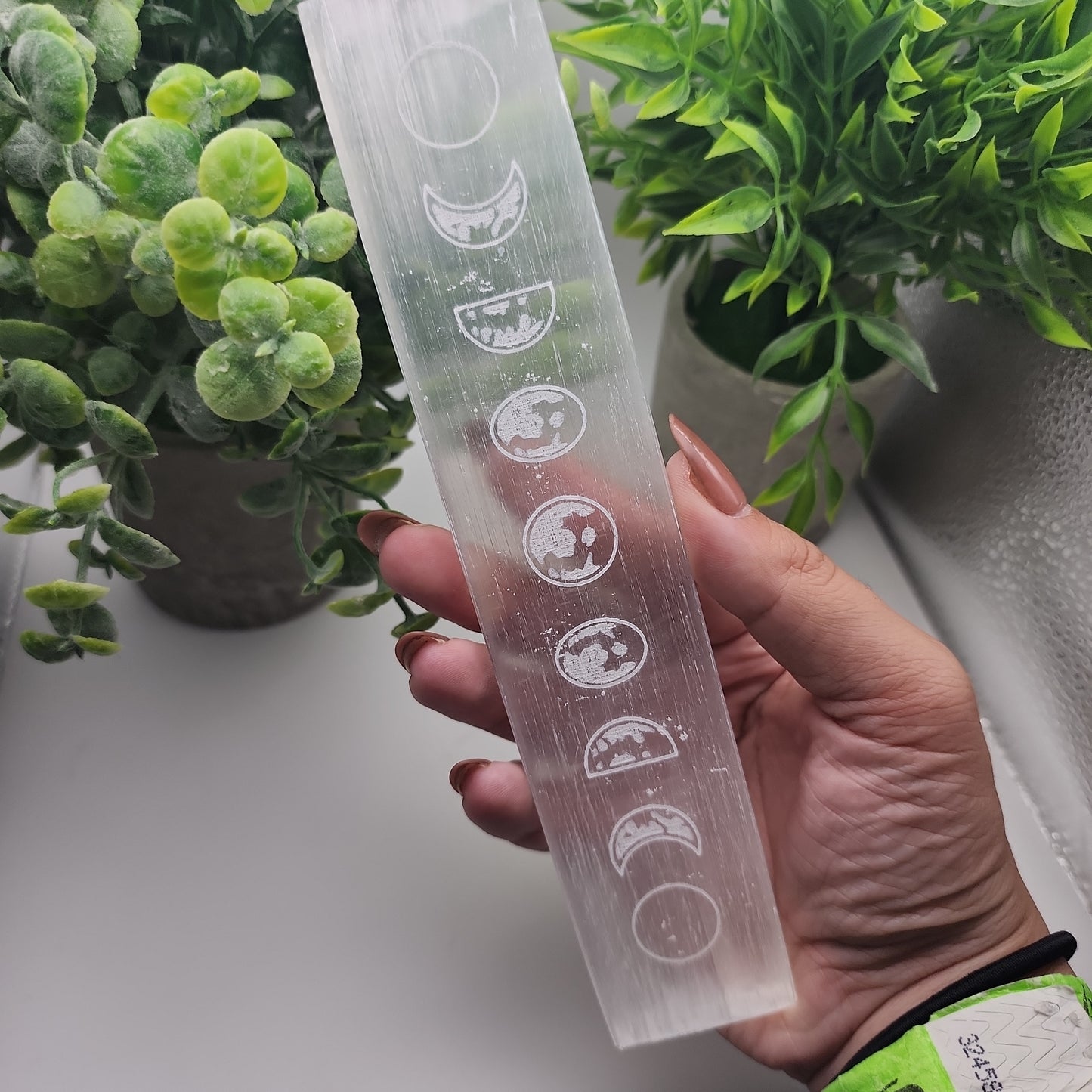 Moon Phase Selenite Stick