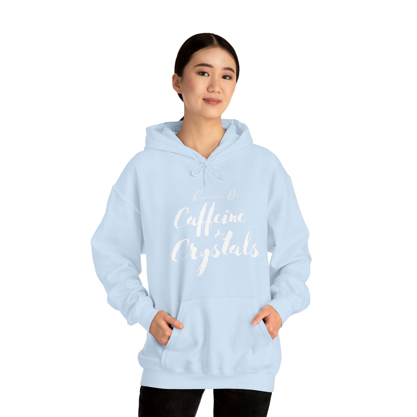 Running on Caffeine & Crystals double sided Unisex Heavy Blend Hooded Sweatshirt