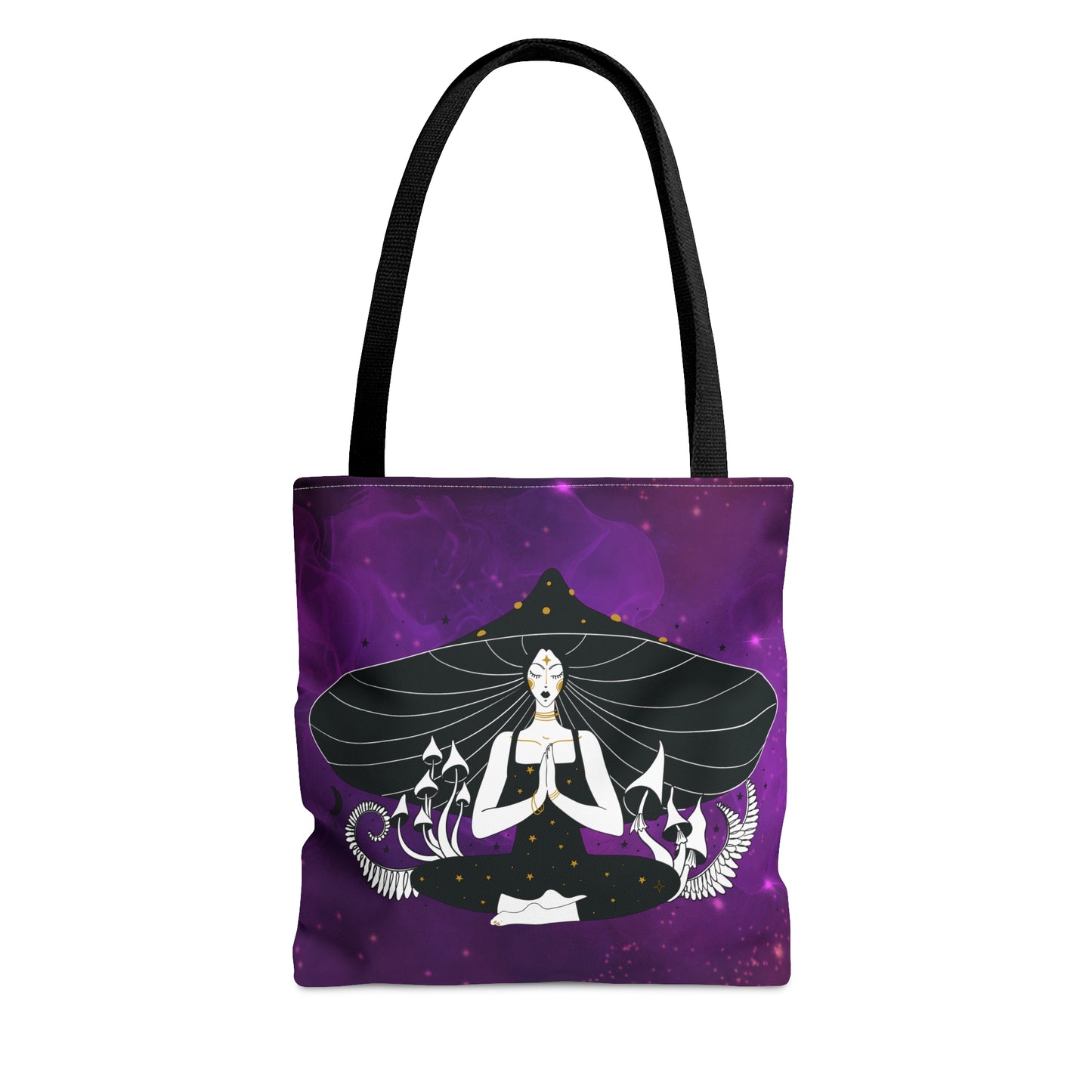 Purple Mushroom Goddess Tote Bag