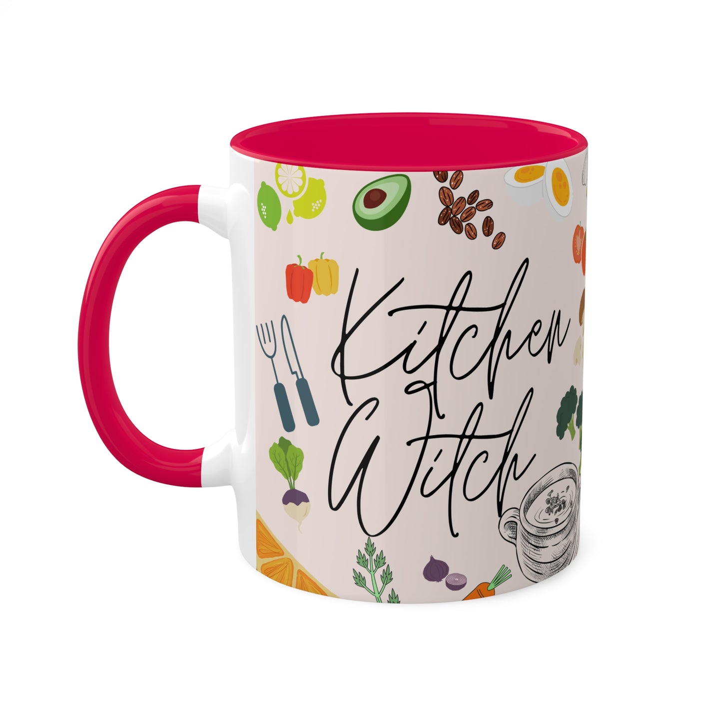 Kitchen Witch Colorful Mugs, 11oz