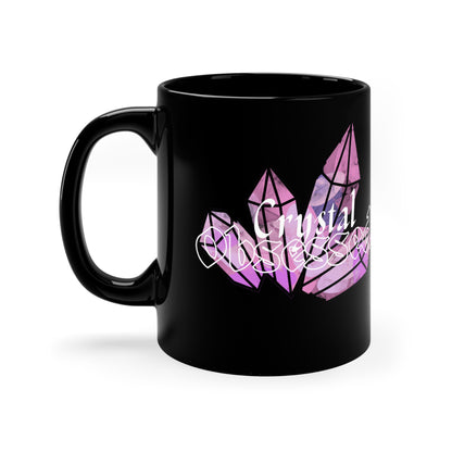 Crystal Obsessed 11oz Black Mug