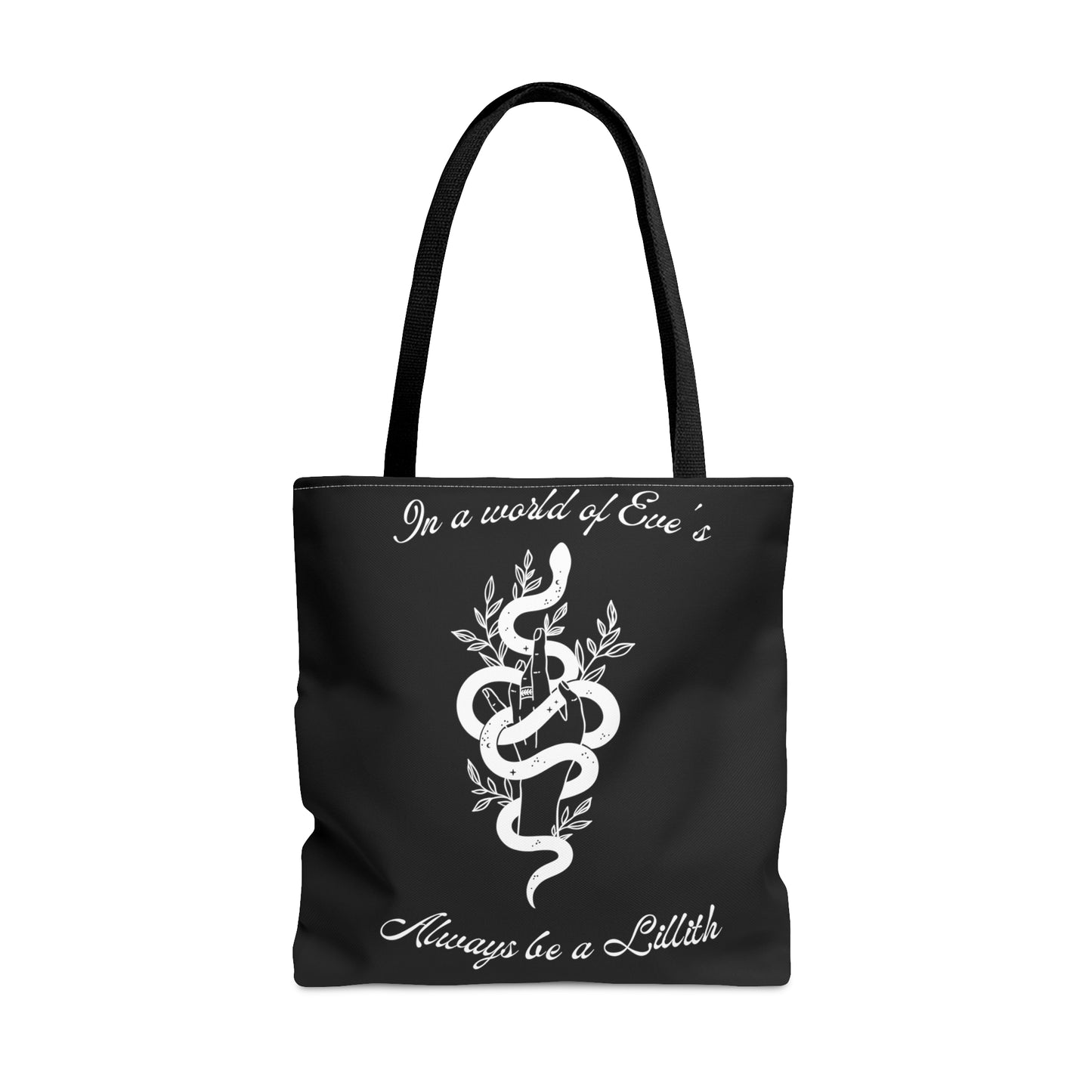 Lillith Goddess Black Tote Bag, Witchy Bag, Inspirational Bag, Reusable Bag, Feminist Tote