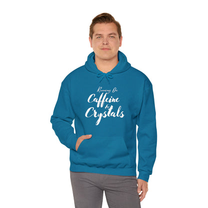 Running on Caffeine & Crystals double sided Unisex Heavy Blend Hooded Sweatshirt