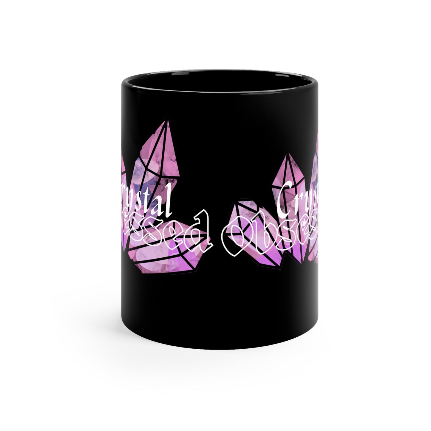 Crystal Obsessed 11oz Black Mug