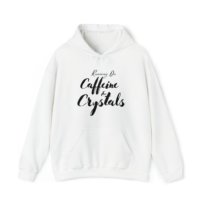 Running on Caffeine & Crystals double sided Unisex Heavy Blend Hooded Sweatshirt