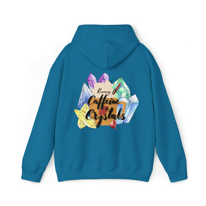 Running on Caffeine & Crystals double sided Unisex Heavy Blend Hooded Sweatshirt