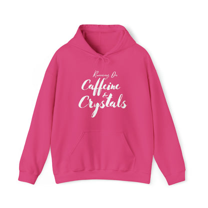 Running on Caffeine & Crystals double sided Unisex Heavy Blend Hooded Sweatshirt