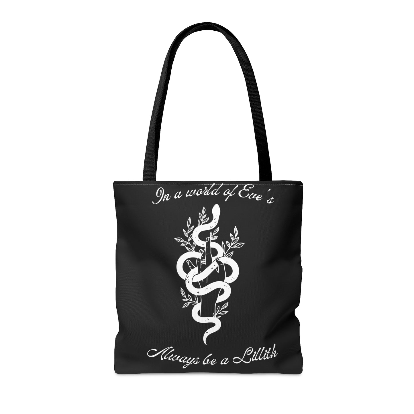 Lillith Goddess Black Tote Bag, Witchy Bag, Inspirational Bag, Reusable Bag, Feminist Tote