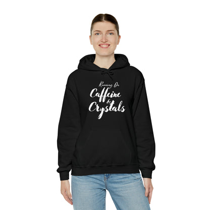 Running on Caffeine & Crystals double sided Unisex Heavy Blend Hooded Sweatshirt