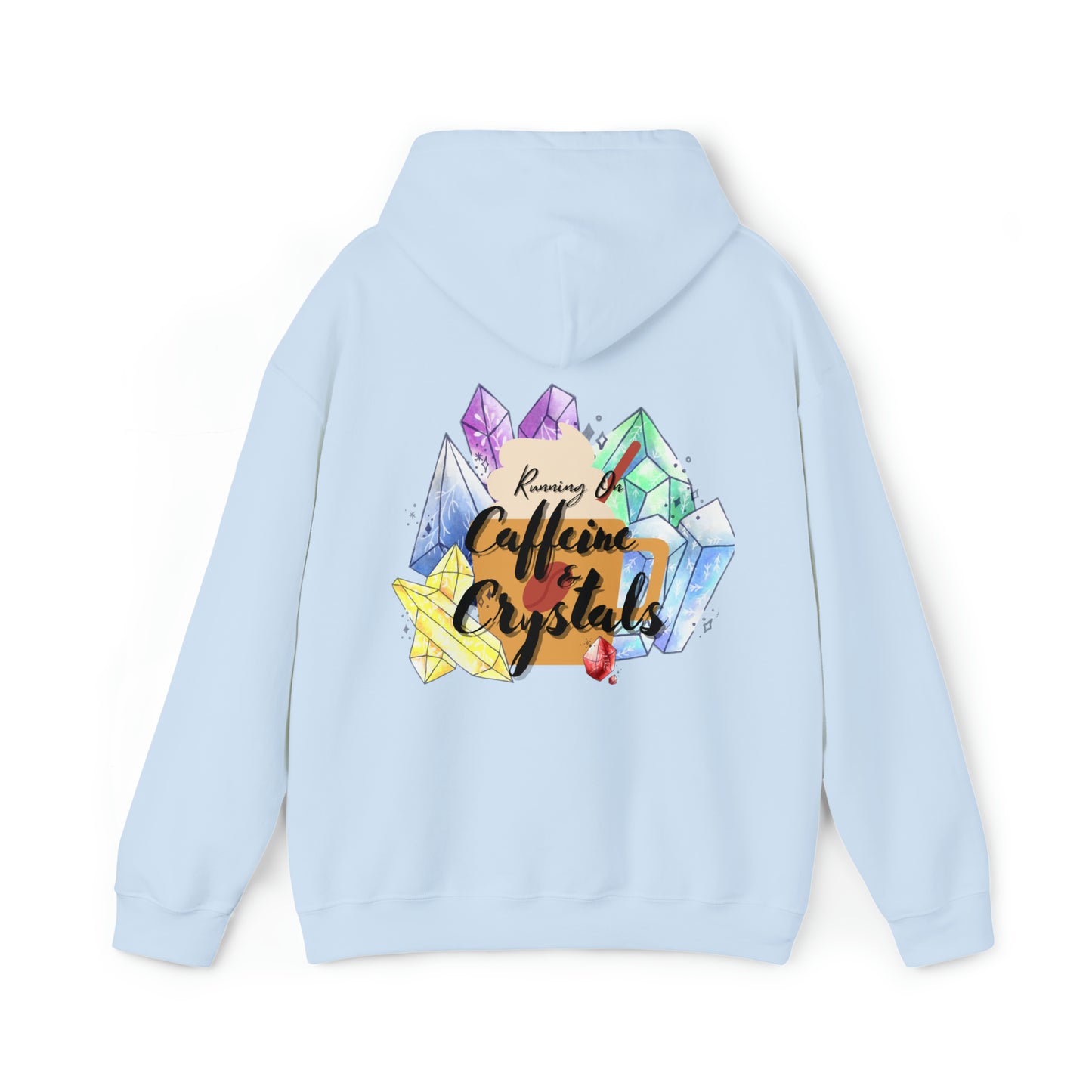 Running on Caffeine & Crystals double sided Unisex Heavy Blend Hooded Sweatshirt